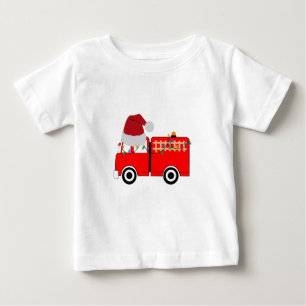 Christmas Red Fire Truck Baby T-Shirt