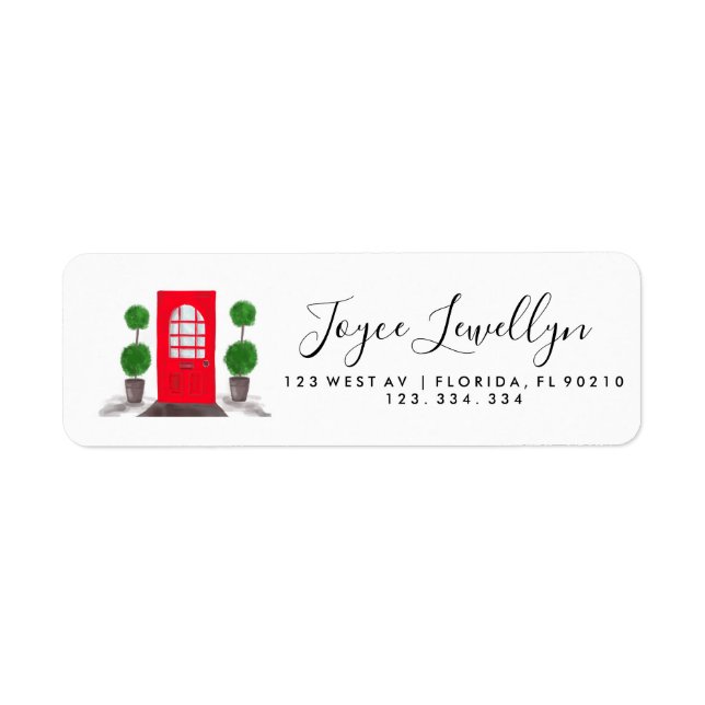 Christmas red front door return address (Front)