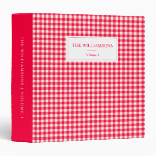 Christmas Red Gingham Personalized Family Photo Binder