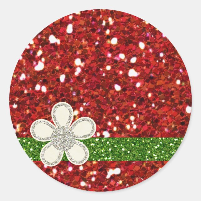 Christmas Red Glitters Sticker (Front)