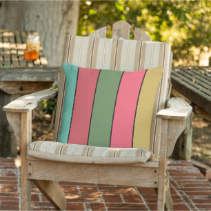 Christmas Red Gold Green Colour On Watercolor Pape Outdoor Pillow