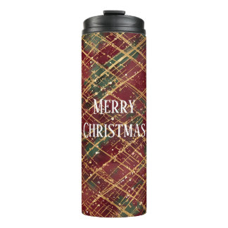 Christmas, Red Gold Green ,White Merry Christmas Thermal Tumbler