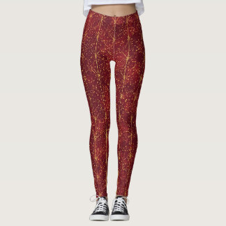 Christmas ,Red Gold ,Merry Christmas Leggings