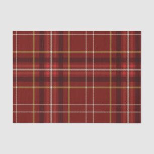 Christmas Red Gold Plaid Pattern Tissue Paper