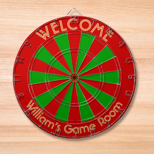 Christmas Red Green Custom Metal Cage House Party Dartboard