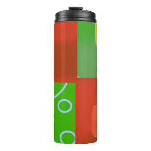 Christmas Red Green Geometric Thermal Tumbler