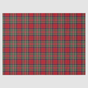 Christmas Red Green Plaid Classic Stewart Tartan Tissue Paper