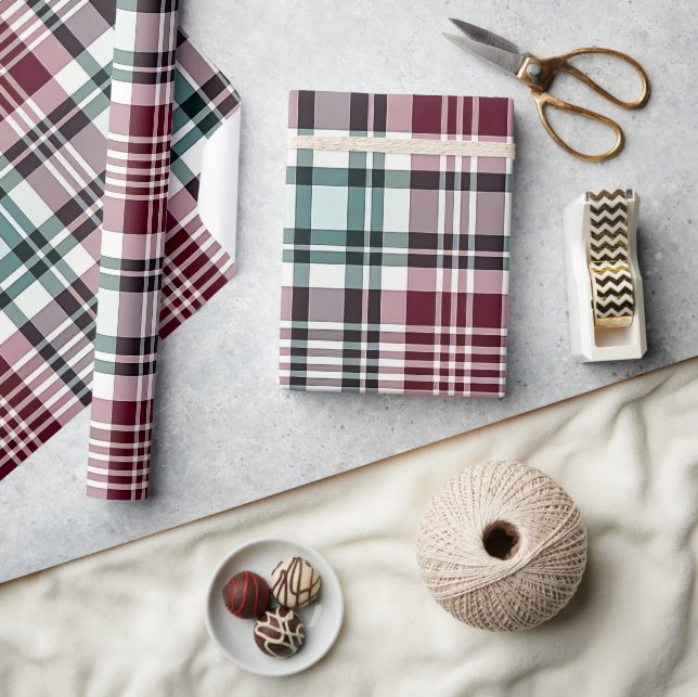 Christmas Red Green Plaid Wrapping Paper (Crafts)