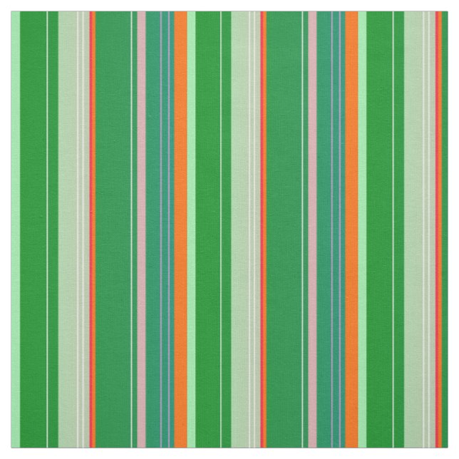 Christmas red green striped lines pattern fabric (Swatch)