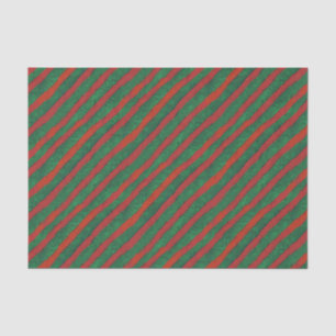Christmas Red Green Stripes Holiday Tissue Paper