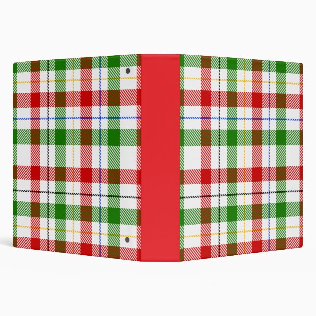 Christmas Red Green White Flannel Plaid Design  Binder (Background)