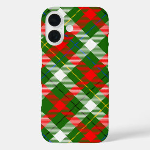 Christmas Red Green White Flannel Plaid Design iPhone 16 Case