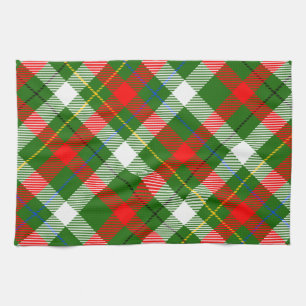 Christmas Red Green White Flannel Plaid Design Kitchen Towel