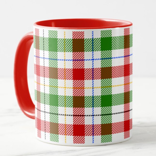 Christmas Red Green White Flannel Plaid Design  Mug (Creator Uploaded)