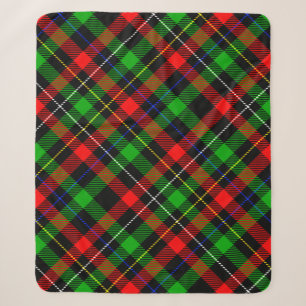 Christmas Red Green White Flannel Plaid Design Sherpa Blanket