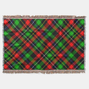 Christmas Red Green White Flannel Plaid Design  Throw Blanket