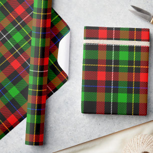 Christmas Red Green White Flannel Plaid Design Wrapping Paper