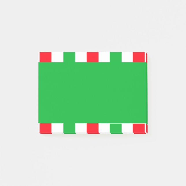 Christmas Red Green White Stripes Festive Holiday Post-it Notes (Front)