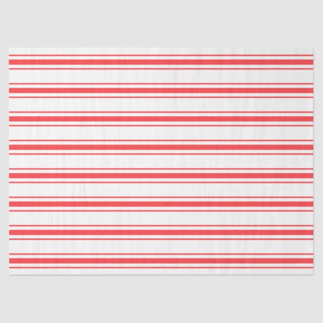 Christmas Red Mattress Ticking Bed Stripes Tissue Paper (Front)