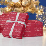 Christmas Red Modern Family Wrapping Paper<br><div class="desc">This is a modern, Merry Christmas design. It is in festive red and white and has the message, "Merry Christmas! from the Johnsons". Ideal for your Christmas gift wrapping this festive season. To personalize, simply add your name in the personalize this text box. Here you can also change the rest...</div>