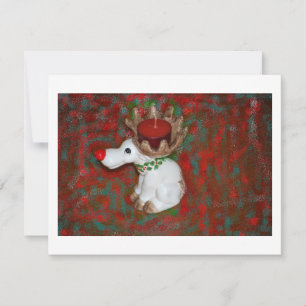 Christmas Red Nose Reindeer Moose Holiday Card