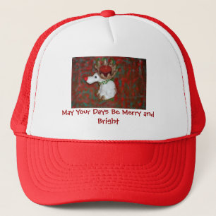 Christmas Red Nose Reindeer Moose Trucker Hat
