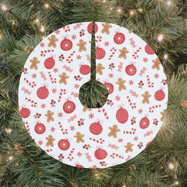 Christmas Red Ornament Holiday  Brushed Polyester Tree Skirt (Creator Uploaded)