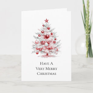 Christmas Red Peppermint Christmas Tree Card