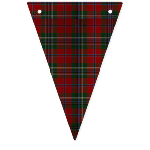 Christmas Red Plaid Bunting Flags