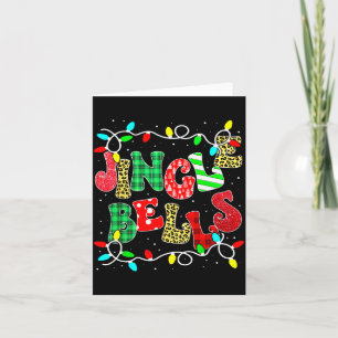 Christmas Red Plaid Jingle Bells Christmas Family  Card