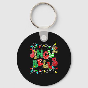 Christmas Red Plaid Jingle Bells Christmas Family Keychain