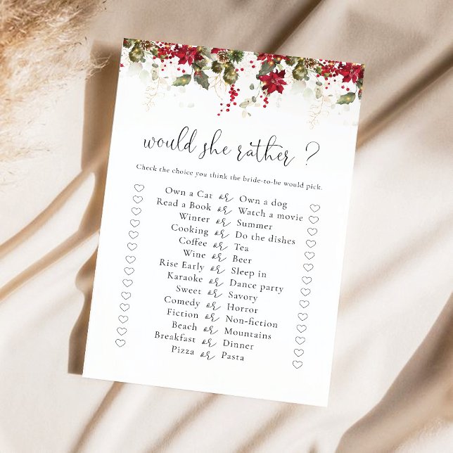 Christmas Red Poinsettia Bridal Shower Game (Creator Uploaded)