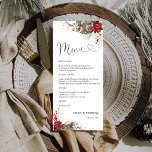 Christmas Red Poinsettia Bridal Shower Menu<br><div class="desc">Christmas Red Poinsettia Bridal Shower Menu. This stylish & elegant bridal shower features gorgeous hand-painted watercolor Christmas Red Poinsettia. Find matching items in the Christmas Red Poinsettia.</div>
