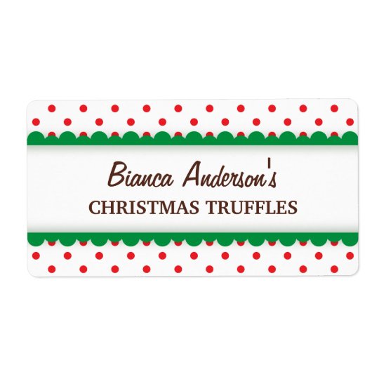 Christmas red polka dots canning jar label shipping label