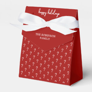 Christmas Red Question Mark Name Monogram Favor Box