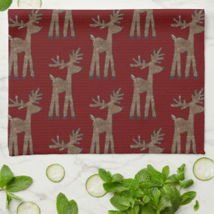 Christmas Red Reindeer Kitchen Towel