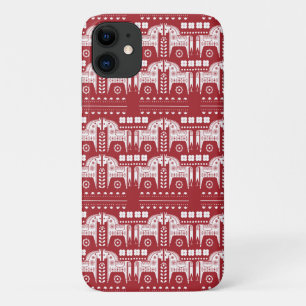 Christmas Red Reindeer Scandinavian Nordic Forest iPhone 11 Case
