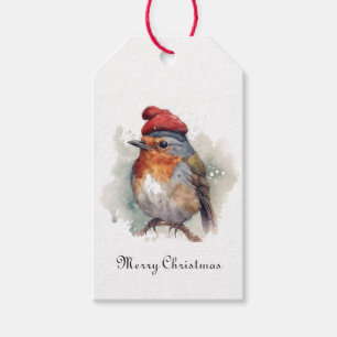 Christmas Red Robin, customizable Gift Tags