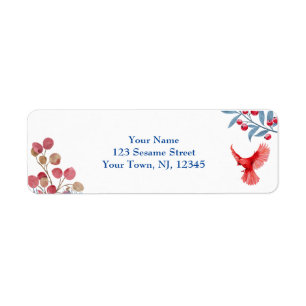 Christmas Red Robin Return Address Labels