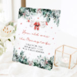 Christmas Red Santa Baby How Old Was Mommy Sign<br><div class="desc">The Red Santa Gender Neutral Santa Baby Clothes Christmas Santa Baby How Old Was Mommy Sign adds a charming and interactive touch to your holiday baby shower! Featuring delicate snowflakes, eucalyptus greenery, and adorable Santa-inspired baby clothes, this sign invites guests to guess how old the mother-to-be was in various childhood...</div>