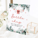 Christmas Red Santa Baby Shower Bottle Chug Sign<br><div class="desc">The Red Santa Gender Neutral Santa Baby Clothes Christmas Santa Baby Bottle Chug Sign brings a festive and playful touch to your baby shower without needing a red background. Featuring delicate snowflakes, eucalyptus greenery, and adorable Santa-inspired baby clothes, this sign invites guests to participate in the “Bottle Chug” game. It’s...</div>