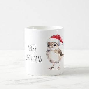 Christmas Red Santa Hat Bird Coffee Mug