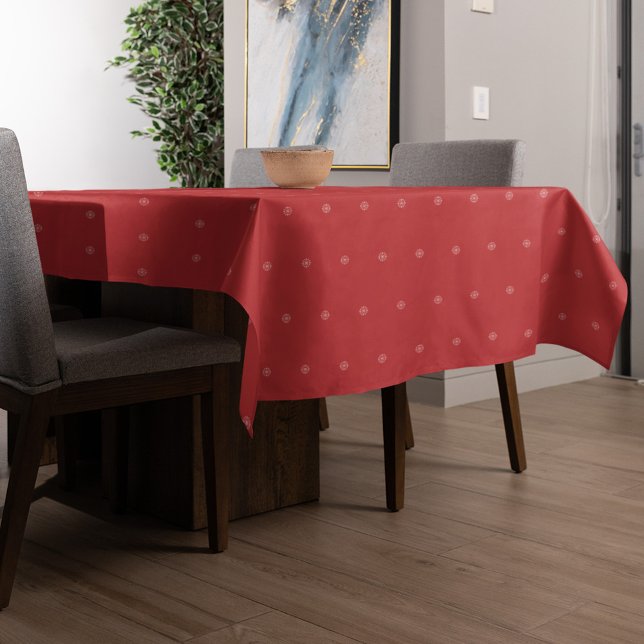 Christmas Red Simple Minimalist Elegant Pattern Tablecloth (Simple red patterned minimalist tablecloth)