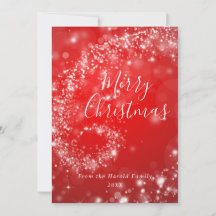 Christmas Red Sparkling Minimalist Stylish Script