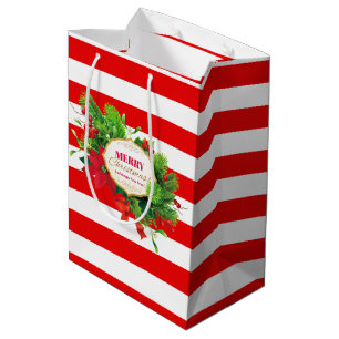 Christmas Red Striped Gift Bag