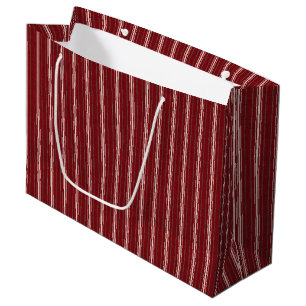 Christmas Red Stripes, Large Gift Bag, Glossy Bag