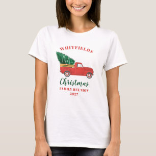 Christmas Red Truck Family Reunion Custom Matching T-Shirt