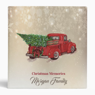 Christmas Red Truck Pine Tree Binder