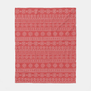 Christmas red ugly sweater xmas knitwear snowflake fleece blanket