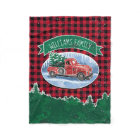 Christmas Red Vintage Truck Buffalo Plaid Add Name